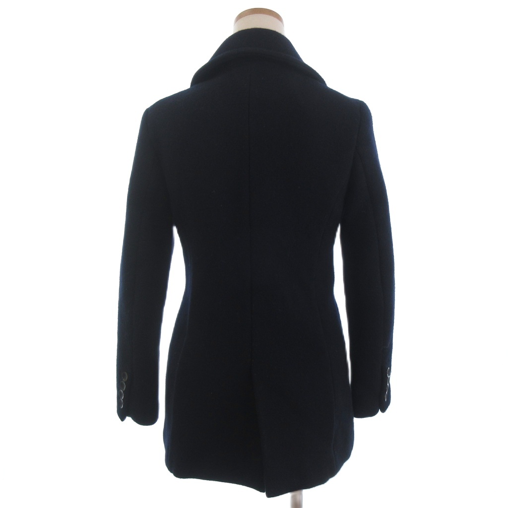 23区 オンワード樫山 ダブルブレスト ミドル コート ウール ネイビー