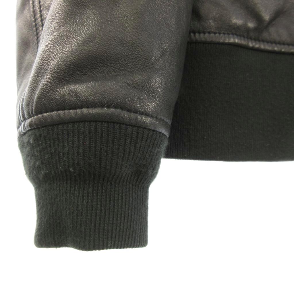 アヴィレックス AVIREX 783-4150003 フライトジャケット シープスキン レザー ワッペン 黒 M メンズ