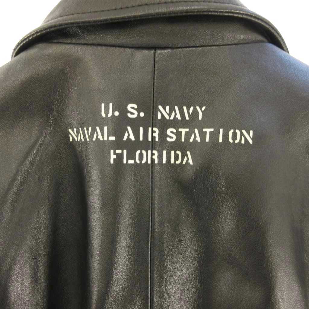 アヴィレックス AVIREX 783-4150003 フライトジャケット シープスキン レザー ワッペン 黒 M メンズ