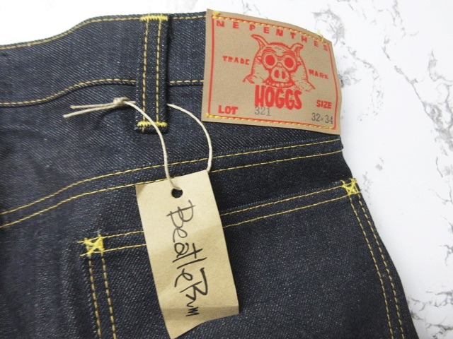 希少】ネペンテス HOGGS レザー切替 デニムパンツ