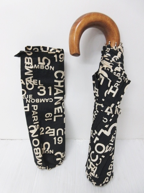 シャネル CHANEL 日傘 折りたたみ パラソル ロゴ 英字 ココ