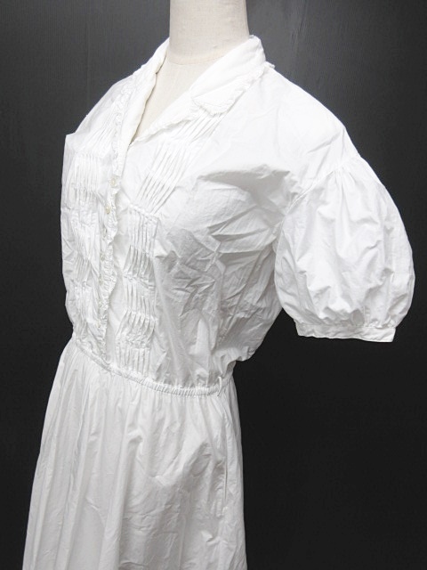 カネコイサオ KANEKO ISAO ワンピース ロング 半袖 ピンタック フリル  