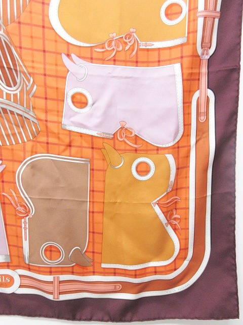 エルメス HERMES カレ90 スカーフ Camails カマイユ 馬鎧 兜 大判
