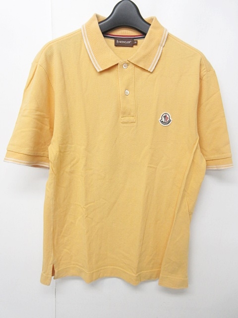 モンクレール MONCLER ポロシャツ カットソー 半袖 鹿の子 黄色 山吹色