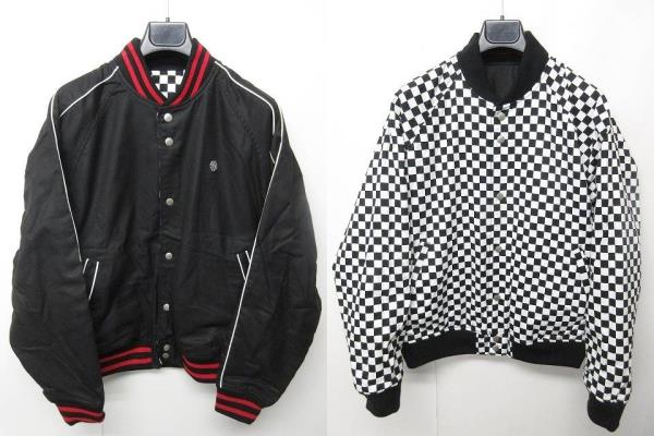 トゥエンティフォーカラッツ 24カラッツ 24karats Reversible Club Jacket リバーシブル スタジャン ジャケット ブルゾン チェッカー 黒 ブラック M 24954294 1014 メンズ 023 901809220044 ベクトルパーク