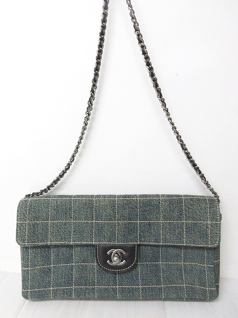 シャネル CHANEL デニム チョコバー チェーンショルダー ショルダー 