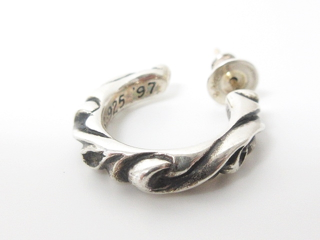 クロムハーツ フープスクロールピアス シルバー925(CO) クロムハーツ CHROME HEARTS スクロールフープ ピアス 銀