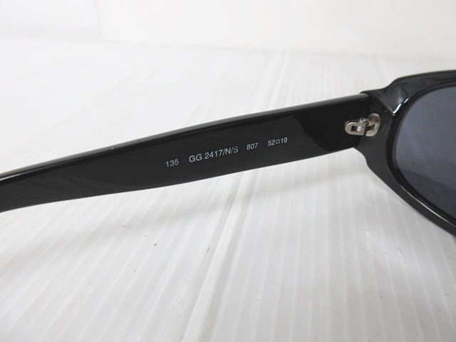 美品 GUCCI サングラス　GG2417 グッチ 度なし ブラック Authentic GUCCI GG2417/N/S 1HL 52mm Blue Black Sunglasses
