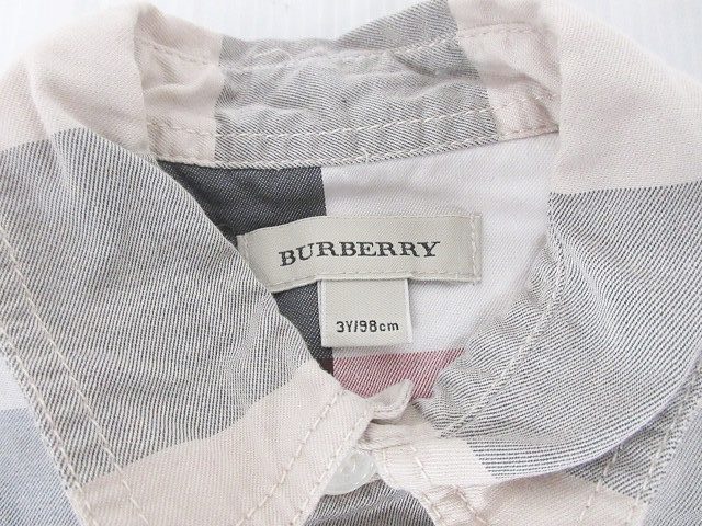 バーバリー BURBERRY キッズ シャツ 長袖 ノバチェック 灰色 ベージュ 
