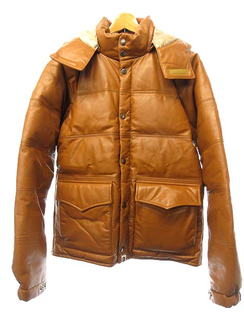 アベイシングエイプ A BATHING APE 11AW LEATHER CLASSIC DOWN JACKET 