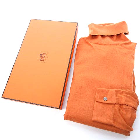 エルメス HERMES 国内正規品 カシミヤ×シルク ニット タートルネック 