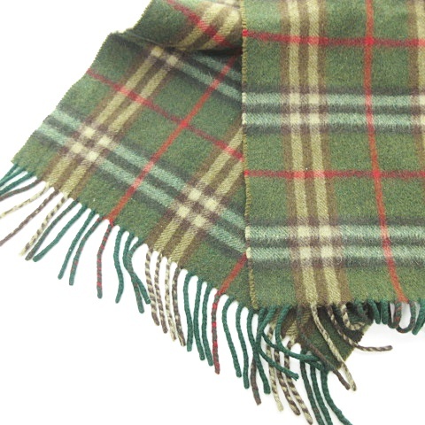 【未使用品 カシミア100%】Burberrys ノバチェック 緑色 マフラー バーバリーズ Burberrys マフラー ノバチェック カシミア 英国製