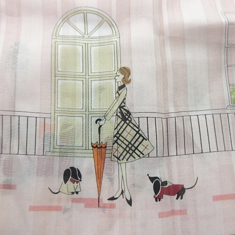 バーバリー BURBERRY スカーフ ハンカチ チーフ コットン 犬 傘 人 総 