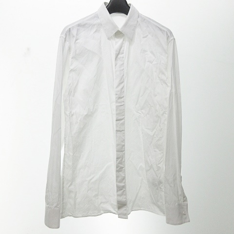 ディオールオム Dior HOMME ワイシャツ ドレスシャツ 長袖 比翼 白 38 