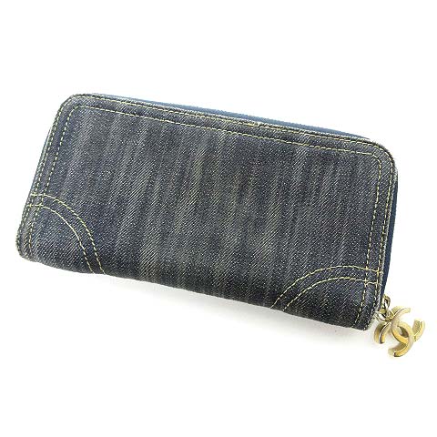 シャネル CHANEL A31990 スパークリング デニム ココマーク 長財布  