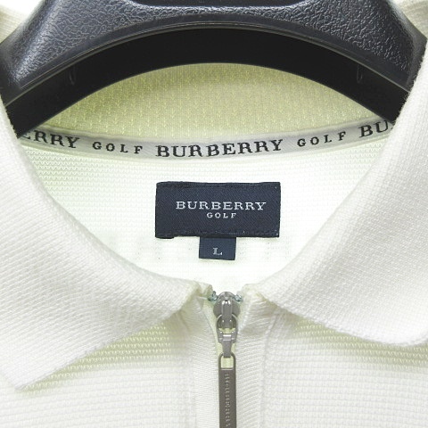 ★美品★BURBERRY GOLF★ポロシャツ★ハーフジップ★ノバチェック★Ｌ★ 美品✨ バーバリーゴルフ ノバチェックライン 長袖 ポロシャツ L