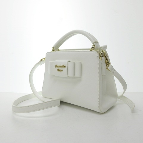 サマンサベガ Samantha Vega ショルダーバッグ ハンド 2way 型押し リボン 白 ホワイト 0623 Cis その他 023 ベクトルパーク