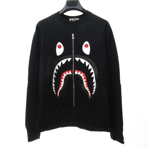 アベイシングエイプ A BATHING APE シャーク プリント クルーネック 