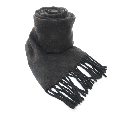 Fendi ウールチェック柄マフラー フェンディ FENDI マフラー ストール ウール チェック柄 国内正規品 茶