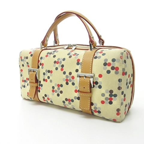 BURBERRY ブルーレーベル ベージュ キャンバス ボストンバッグ BURBERRYブルーレーベル ベージュ キャンバス ボストンバッグ