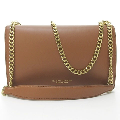 ラルフローレン RALPH LAUREN 美品 RL Chain Bag チェーン ショルダー Ralph Lauren ブラウン ショルダーバッグ 美品