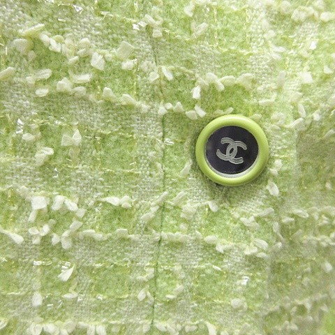 シャネル CHANEL ノーカラージャケット ツイード ココマーク ミラー 