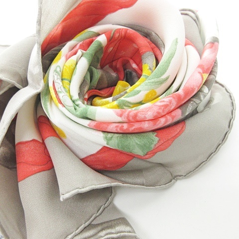 Christian Dior 花柄スカーフ Christian Dior 刺繍花柄スカーフ 棒タイ
