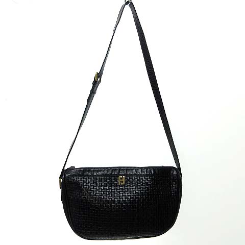 フェンディ FENDI ヴィンテージ 編み込み レザー ショルダー 肩掛け 