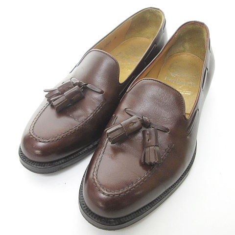 バーバリーズ Burberrys タッセル ローファー レザー ブラウン 茶 8 25  