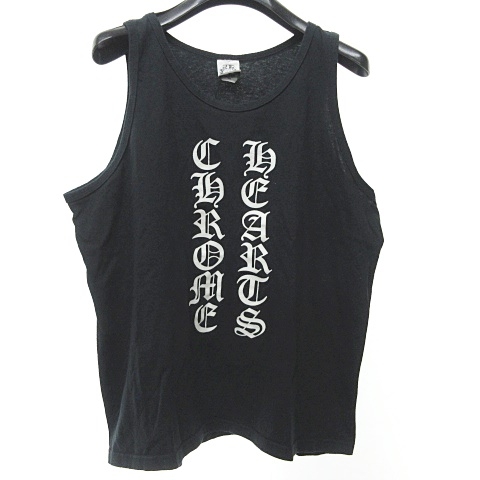 クロムハーツ CHROME HEARTS タンクトップ ロゴプリント 黒 M 0123 