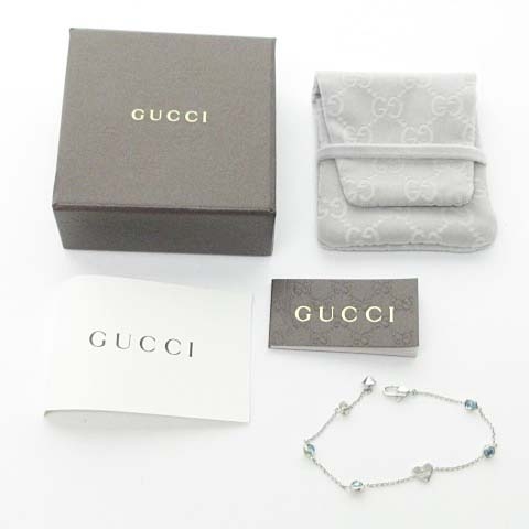 グッチ GUCCI ブレスレット ハート カラーストーン シルバー 925 0124 KEI3 レディース