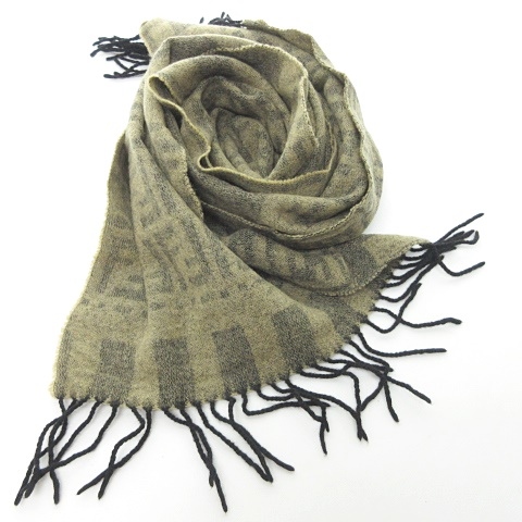 フェンディ FENDI ズッカ ペカン 柄 マフラー ストール ウール  