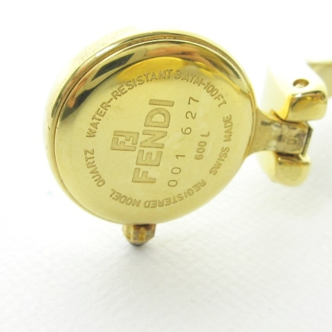 フェンディ FENDI 600L 腕時計 バングルウォッチ 横顔 ゴールド 茶文字