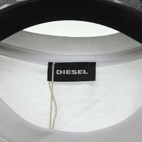 ディーゼル DIESEL Tシャツ カットソー 半袖 ロゴ 刺繍 白