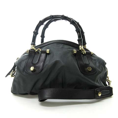 グッチ GUCCI 189869 バンブー レザー ハンド ショルダー バッグ 2way 