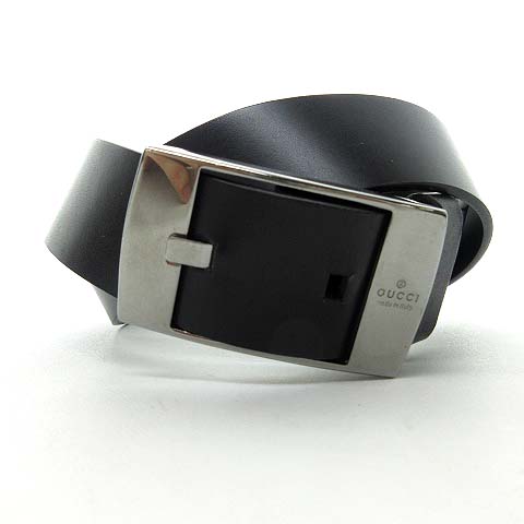 グッチ GUCCI レザー ベルト ピンバックル 黒 ブラック 036・2194