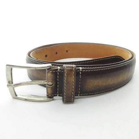 バーニーズニューヨーク Barneys New York 別注 イタリア製 Bettanin Venturi ベッタニン ベントゥーリ パティーヌ レザー ベルト 茶 ブラウン 34 Nvw 0427 メンズ 023 ベクトルパーク