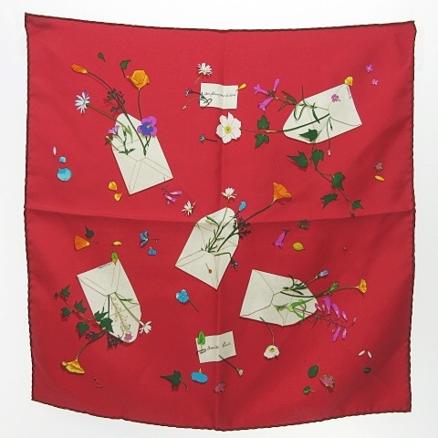 エルメス HERMES プチ カレ シルク スカーフ 花の手紙 Des fleurs pour  