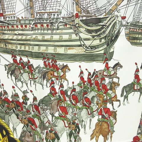 エルメス HERMES カレ90 シルク スカーフ MARINE ET CAVALERIE 海と