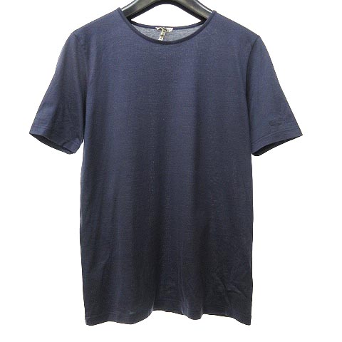 エルメス マルジェラ期 半袖 Tシャツ カットソー 袖ロゴ刺繍 L ネイビー系 エルメス HERMES 国内正規品 マルジェラ期 Tシャツ カットソー