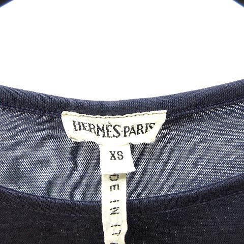 エルメス マルジェラ期 半袖 Tシャツ カットソー 袖ロゴ刺繍 L ネイビー系 エルメス HERMES 国内正規品 マルジェラ期 Tシャツ カットソー