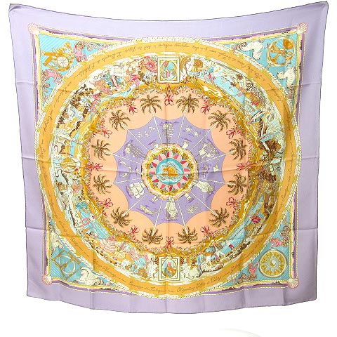 HERMES　スカーフ　カレ90　PER ASTRA AD ASTRA HERMES Silk Per Astra ad Astra Scarf 90 Black 82141