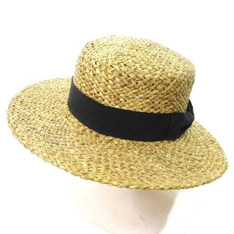 アングリッド Ungrid カンカン ハット 帽子 ラフィア 麦わら F ベージュ ブラック 0804 レディース 023 ベクトルパーク