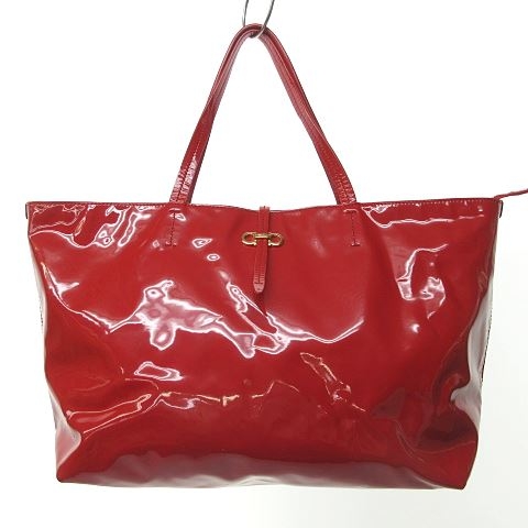 サルヴァトーレフェラガモ Salvatore Ferragamo ガンチーニ パテント トートバッグ ショルダーバッグ レッド 赤 1013 Nvw レディース 023 ベクトルパーク