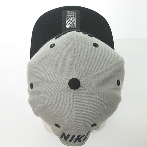 ナイキ NIKE キャップ 帽子 ロゴ バイカラー グレー コットン 黒
