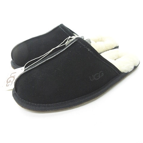 未使用品 アグ オーストラリア Ugg Australia Scuff Men S ムートン スリッパ サンダル ブラック 黒 7 25cm 16 Nst メンズ レディース 023 ベクトルパーク