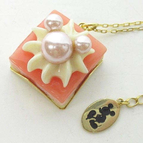 キューポット Q Pot Disney ネックレス ペンダント ミッキー プチケーキ ピンク ゴールド 0921 023 ベクトルパーク キューポット Q Pot Disney ネックレス ペンダント ミッキー プチケーキ ピンク ゴールド 0921 023 ベクトルパーク