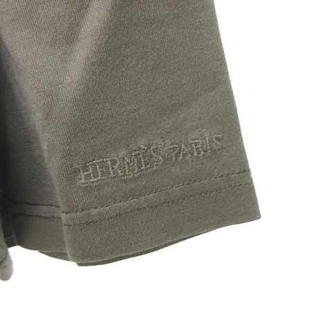 エルメス HERMES マルジェラ期 ロゴ刺繍 Tシャツ カットソー 半袖 無地 