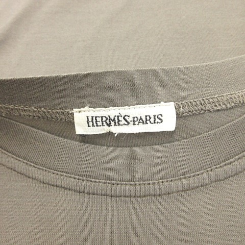 エルメス HERMES マルジェラ期 ロゴ刺繍 Tシャツ カットソー 半袖 無地 