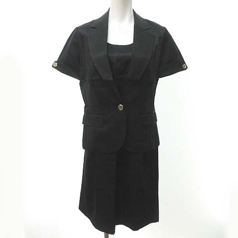 バーバリー Burberry セットアップ ワンピース ジャケット 麻混 半袖 黒 40 13 レディース 023 ベクトルパーク